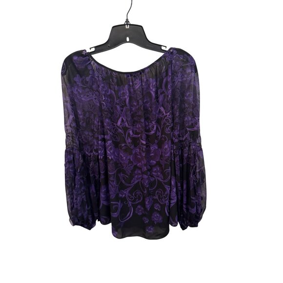 Inc women's purple and black long sleeve top size M - Picture 3 of 3